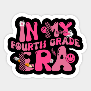 In My Fourth Grade Era Back To School 4th Grade Retro Groovy Sticker